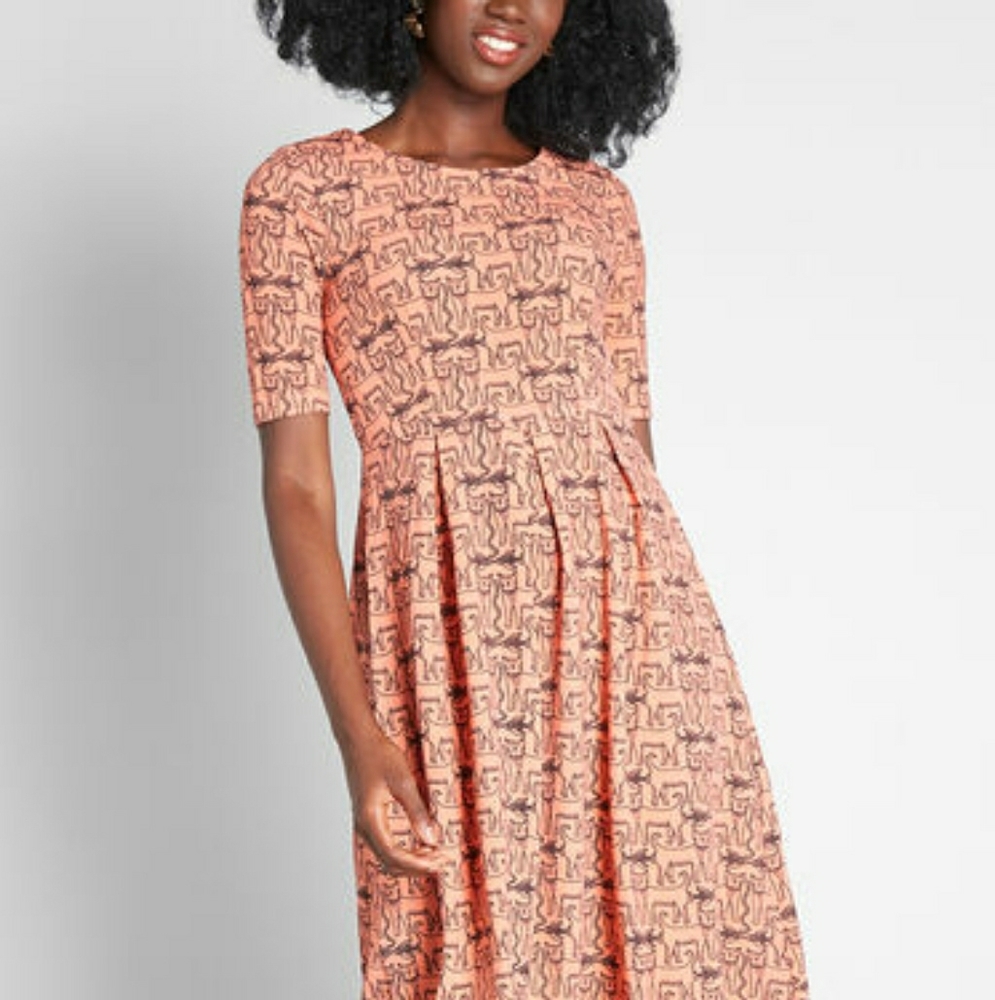 New Modcloth Cat Print Retro Dress